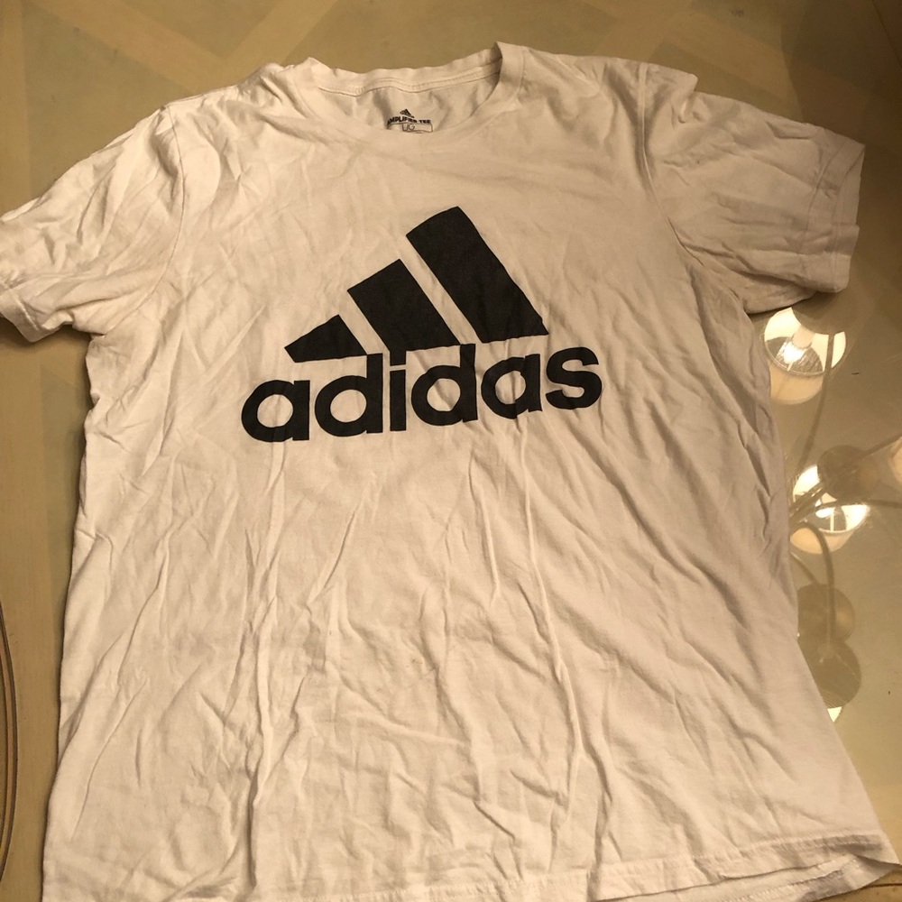adidas White T-Shirt with Black Logo
